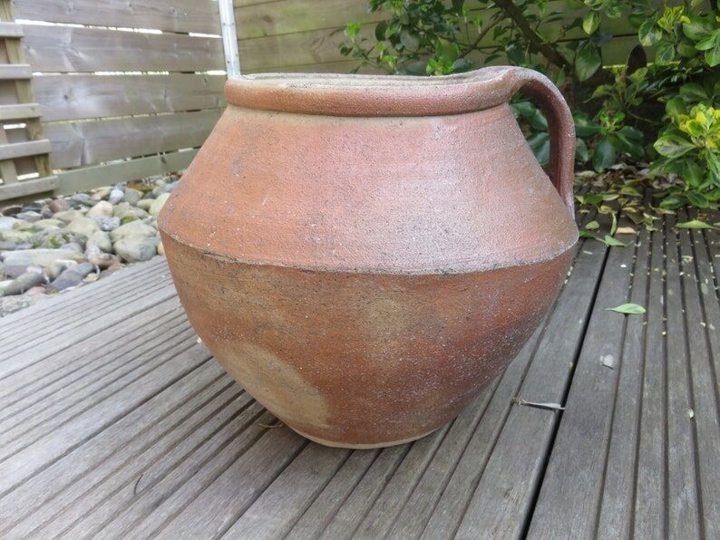 Terracotta flower pot with handle 30s 40s