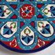 Plat émaillé à motifs géométriques