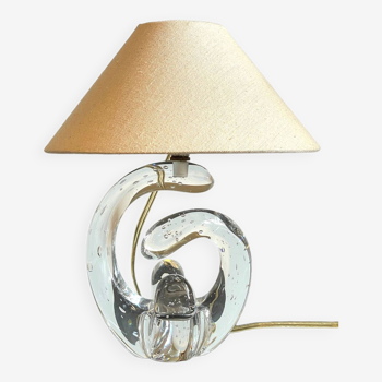 Art deco crystal and fabric lamp - paris france