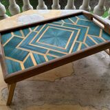 Straw marquetry tray