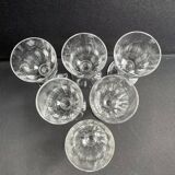 6 verres à vin cuit Baccarat modèle "Clermont", XIXème
