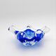 Cup Josef Hospodka Chribska Cristal Bleu Cobalt White Trim 24cm