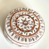 Handcrafted terracotta wall lamp enamelled bordeaux center