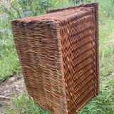 Old wicker basket with closure and handle