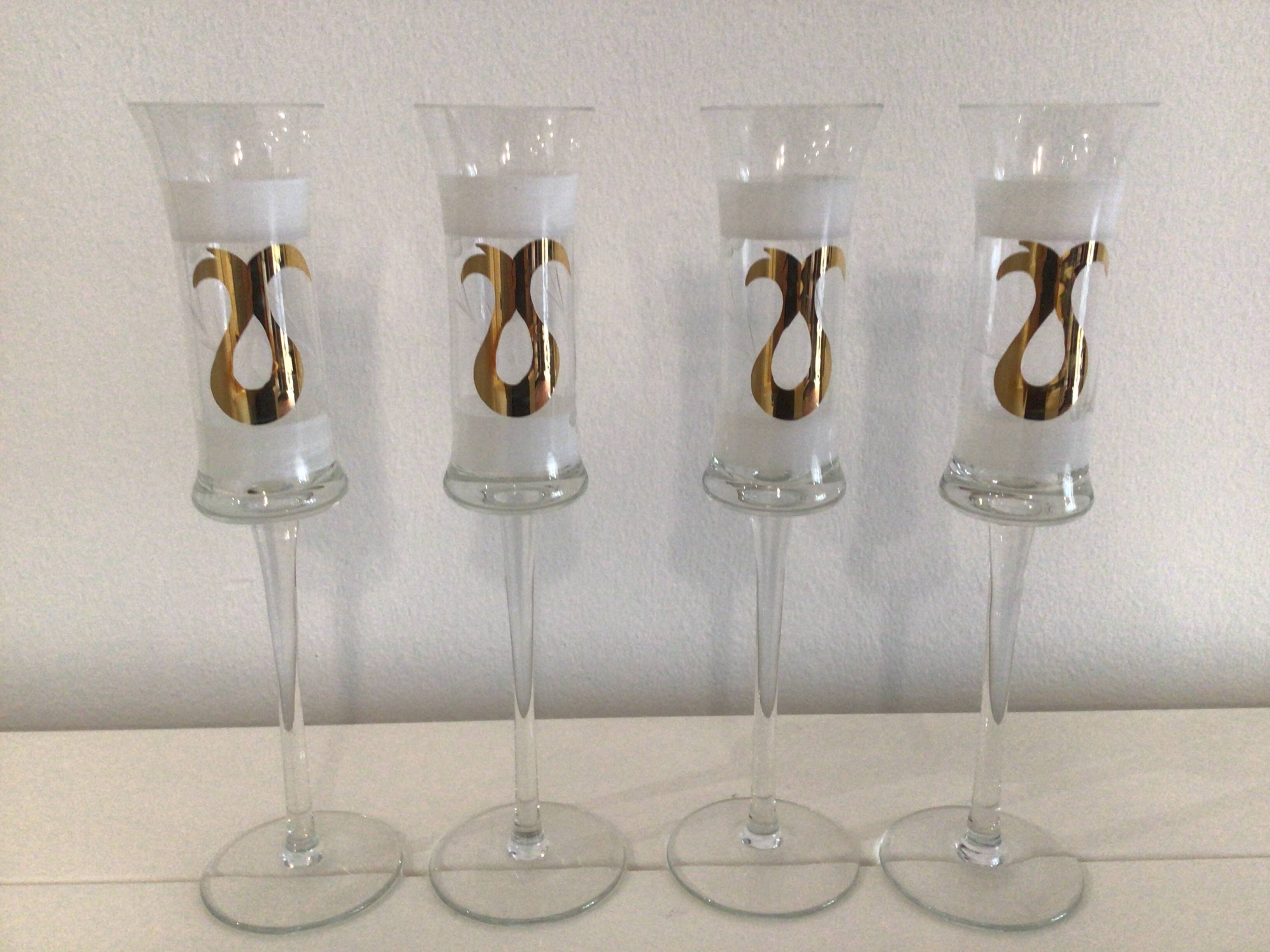 Art Deco Champagne Flutes