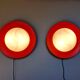 Pair of XXL orange Space Age wall sconces, 1960