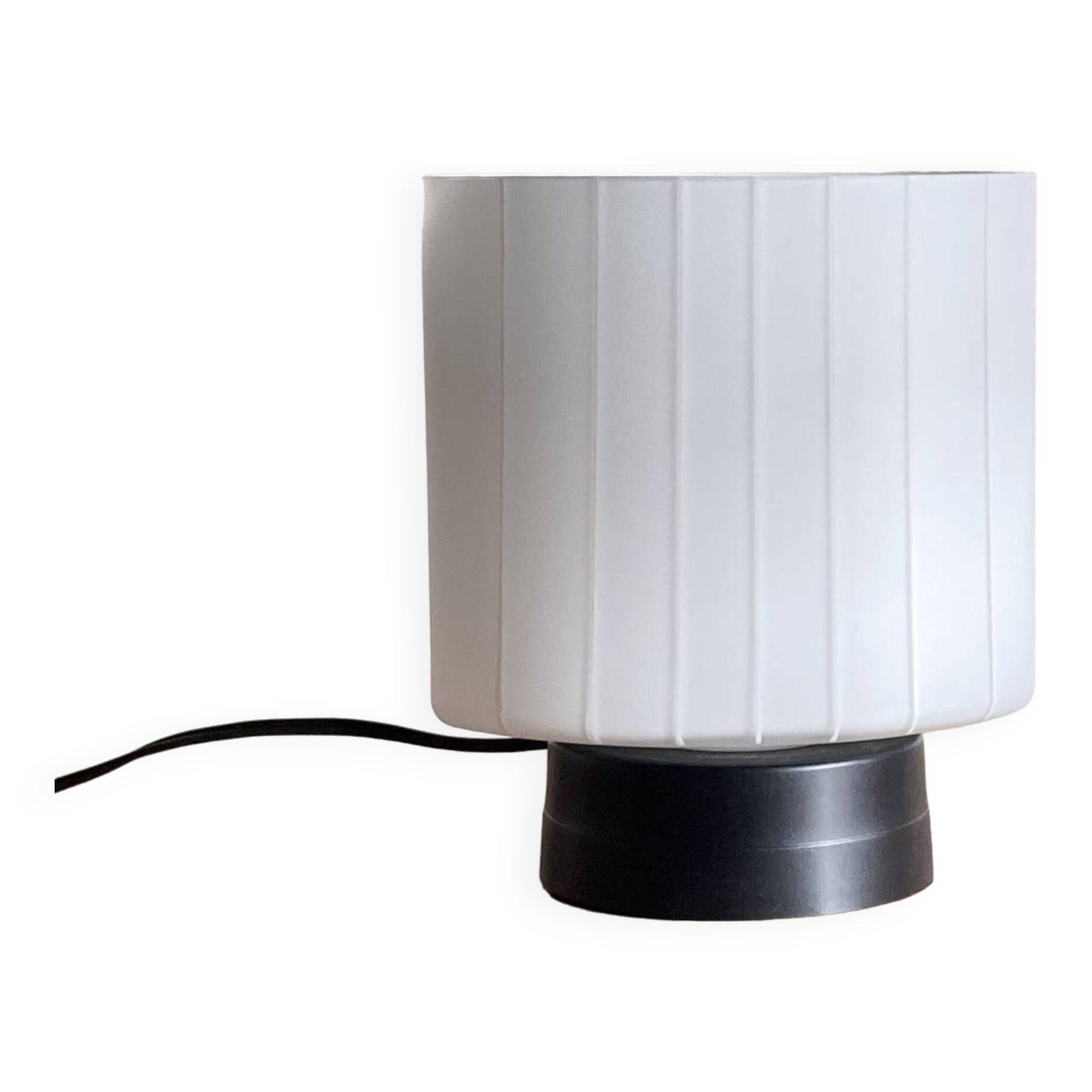 Small vintage white opaline glass table lamp bedside decoration extra LAMP-7117