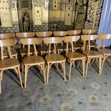 Suite of 12 bistro chairs model "Banana" Luterma
