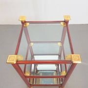 Regency Side Table in Brass and Mirror Glass, 1970s