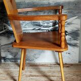 Art-popular armchair 50s in solid wood