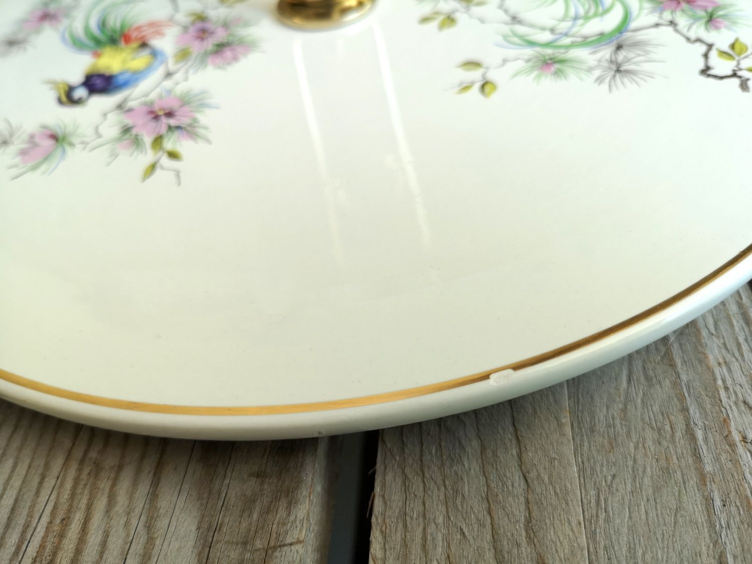 Vintage Cheese Platter in Ceramics Salins Decor Birds of Paradise