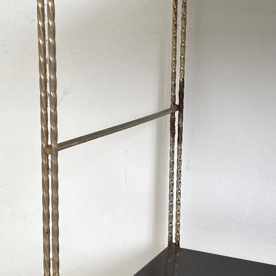 Pair of twisted string wall shelves