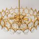 Lustre en laiton et cristal design Sciolari par Palwa, Allemagne, années 1970