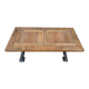 Table basse pieds fonte et plateau bois parquet