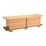 1970s Italian Sideboard in Beech Veneer with Six Drawers