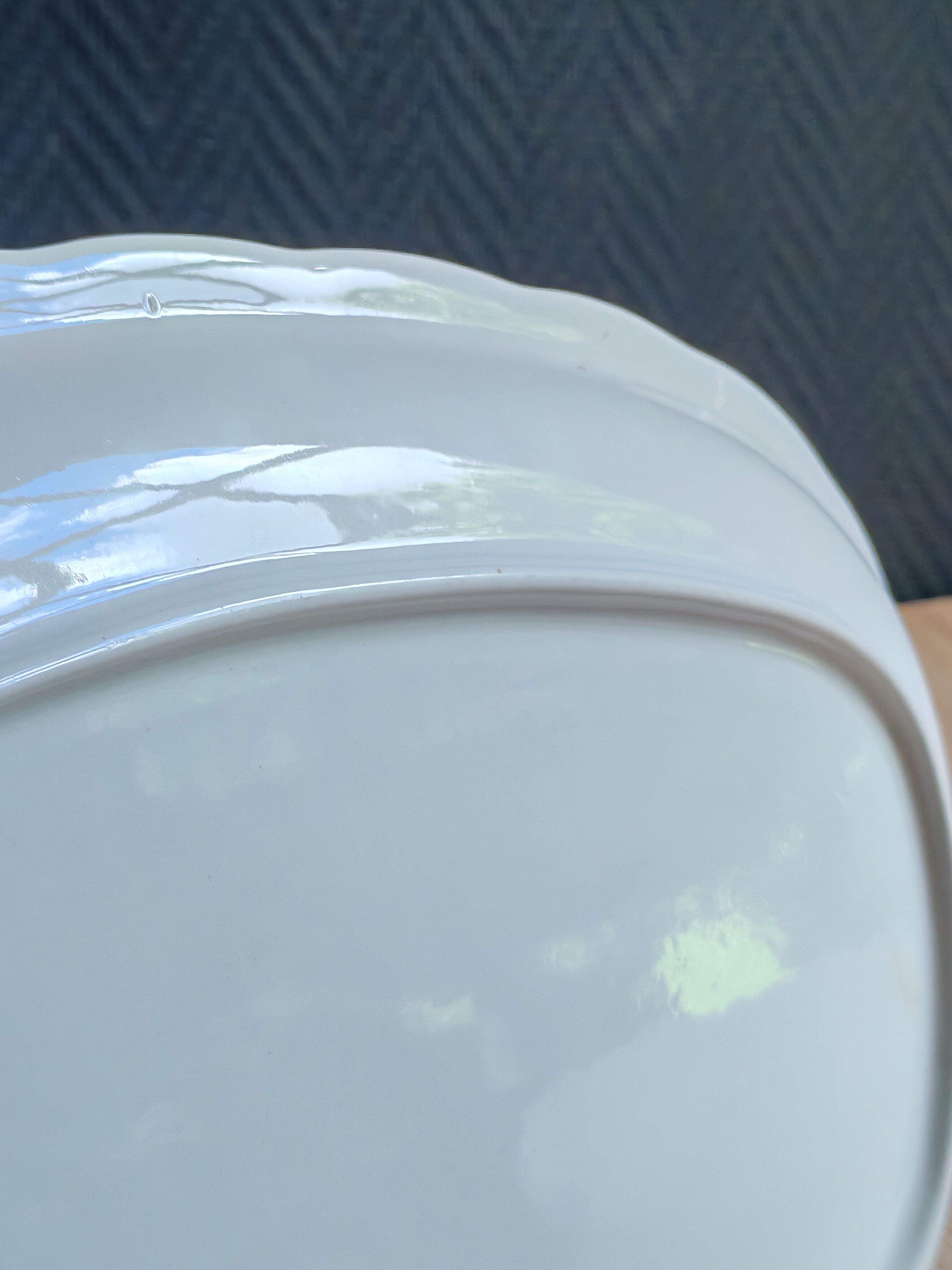 Vintage oval serving platter in white porcelain