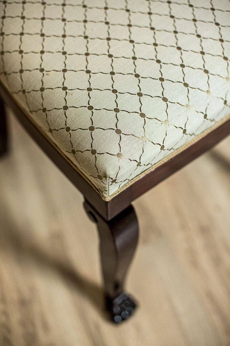 Round Table with Upholstered Chairs, 1950s, Set of 5