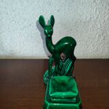 Saint Clement earthenware ashtray representing 1 doe signed Green