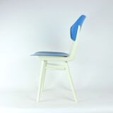 Chair in blue & white by ton, czechoslovakia 1960s