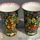 Paire de Vase en Céramique Peint Main H 31 cm signés Hubert Béquet