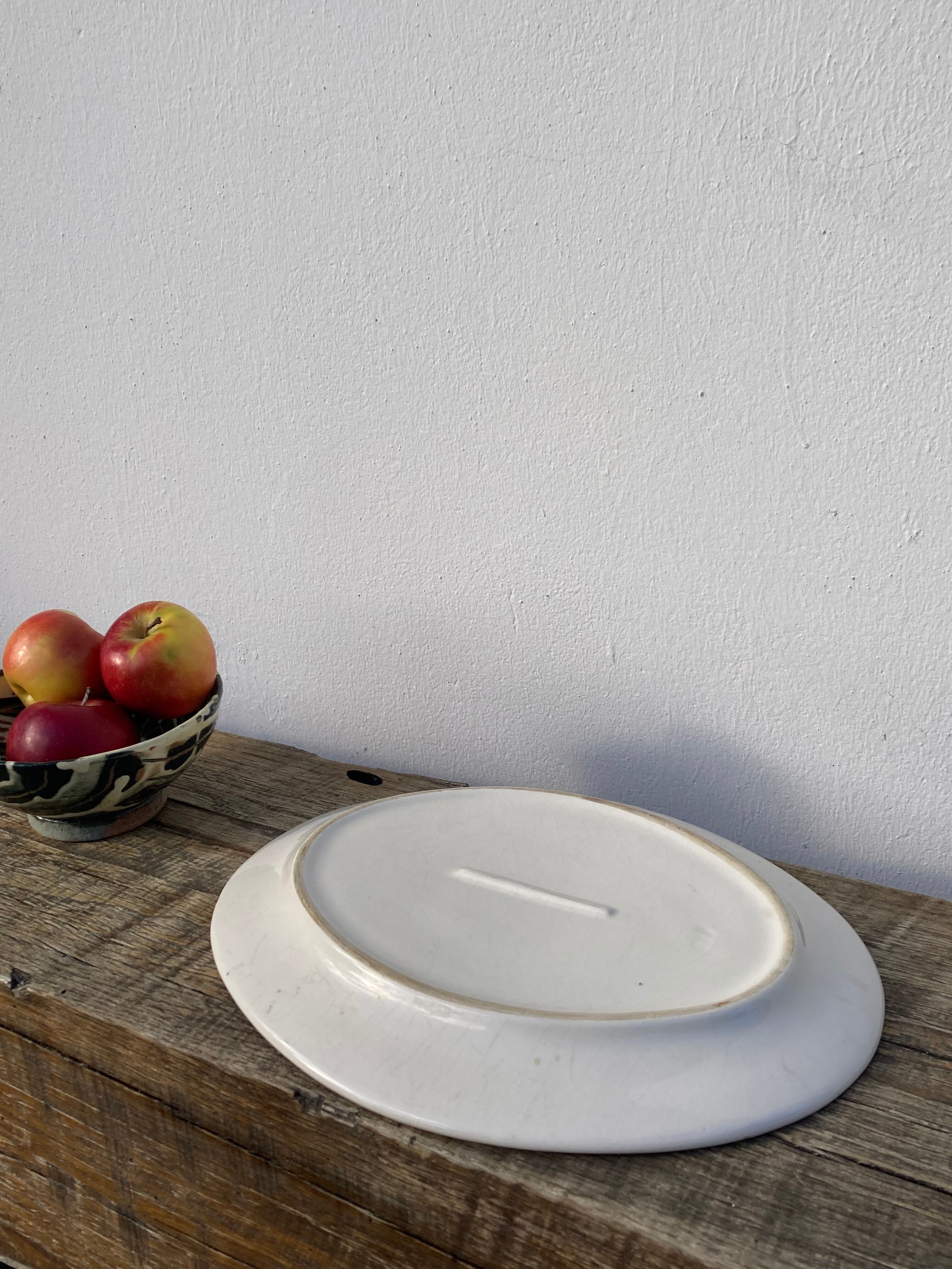 Traditional Basque oval ceramic dish