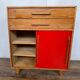 Small infilade vintage chest of drawers 2 sliding doors 2 drawers