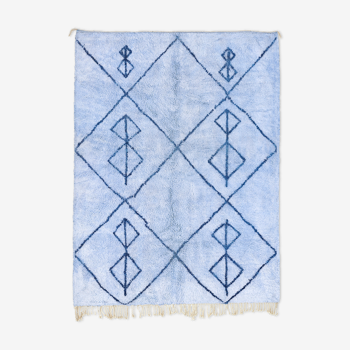Modern moroccan carpet blue contemporary art 90x150cm