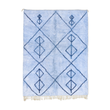 Modern moroccan carpet blue contemporary art 90x150cm