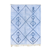 Modern moroccan carpet blue contemporary art 90x150cm
