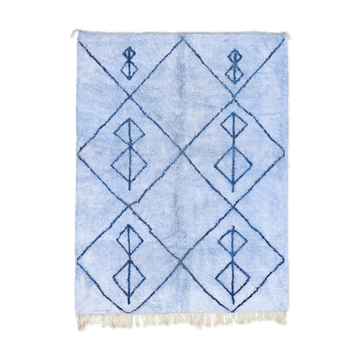 Tapis marocain moderne bleu art contemporain 90x150cm