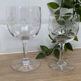 Set of 6 engraved balloon wine glasses