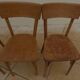 6 vintage Baumann wooden bistro chairs in their patina