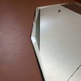 Ancient octagonal mirror beveled and stitched
