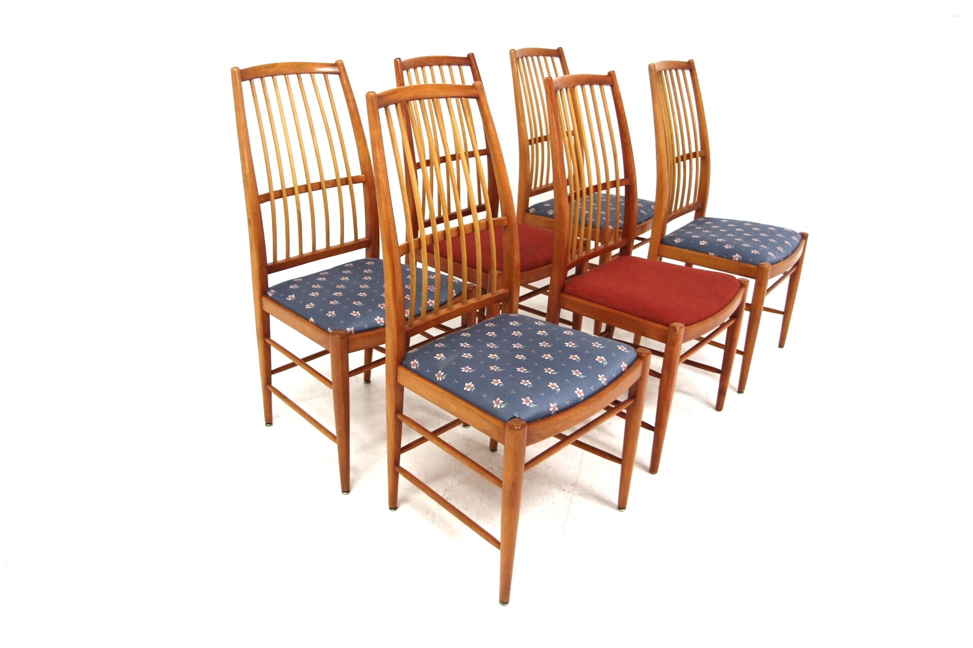 Set of 6 Scandinavian beech chairs, "Napoli" AB Westbergs Möbler, Tranås, Sweden, 1960