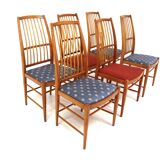 Set of 6 Scandinavian beech chairs, "Napoli" AB Westbergs Möbler, Tranås, Sweden, 1960