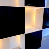 Mid-Century Modern backlight wall modular system by Acerbis. Italy 1970s