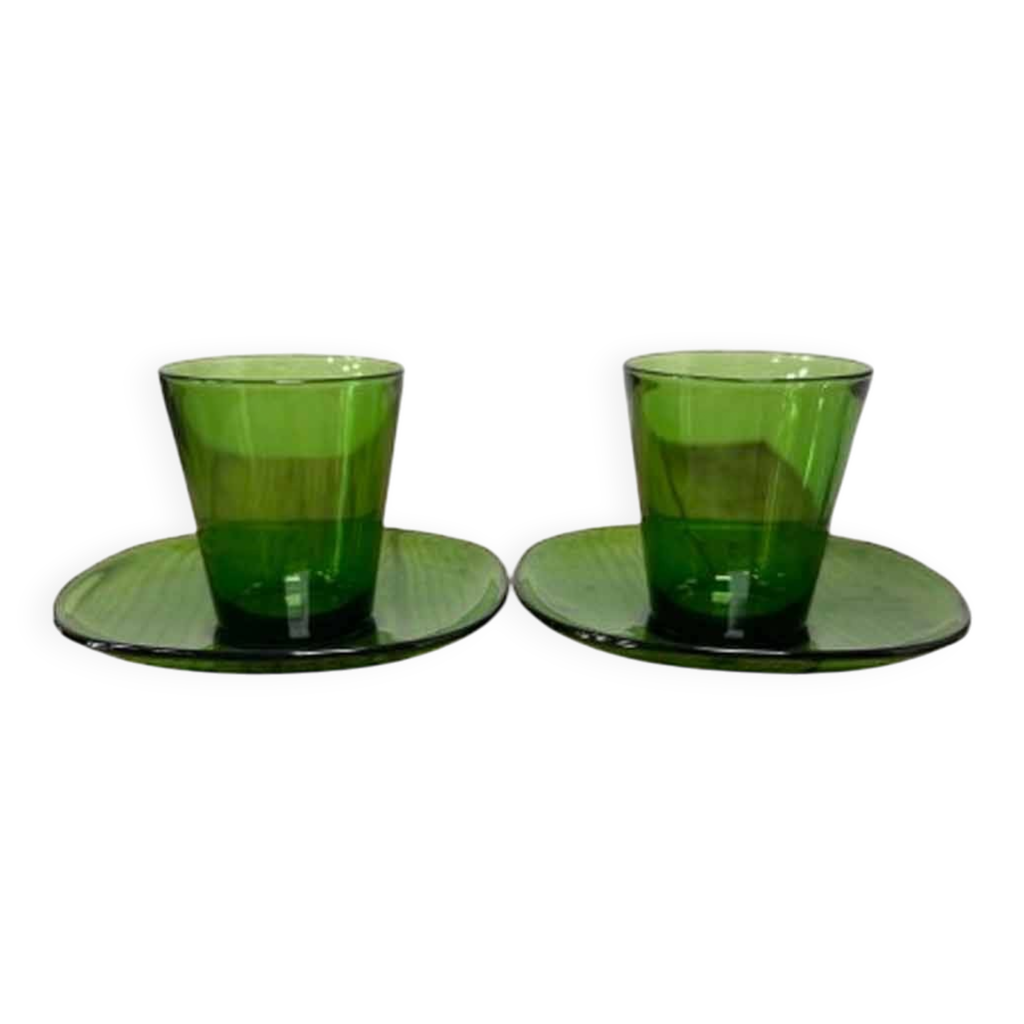 Vereco glasses / verrines with saucers