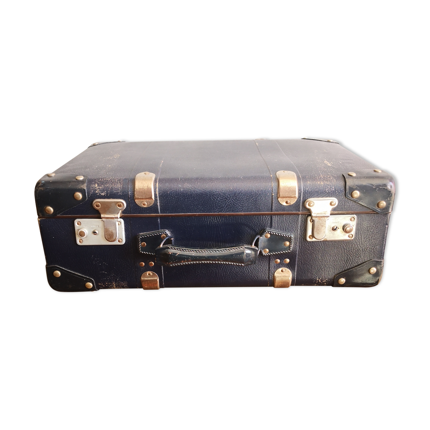 Vintage blue suitcase