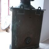 Ancient half-moon brass wall lantern