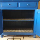Old sideboard, blue wooden dresser 1960