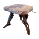 Brutalist tripod coffee table solid wood and 60s design living legs