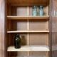 Solid wood display cabinet.