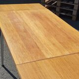 70' wood and chrome kitchen table