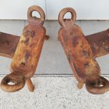 Paire de tabourets de traite brutalistes