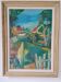 Oil painting on canvas signed Besacier — colourful village landscape