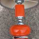 Designer lamp from the 70s in chrome metal and orange lacquered wood