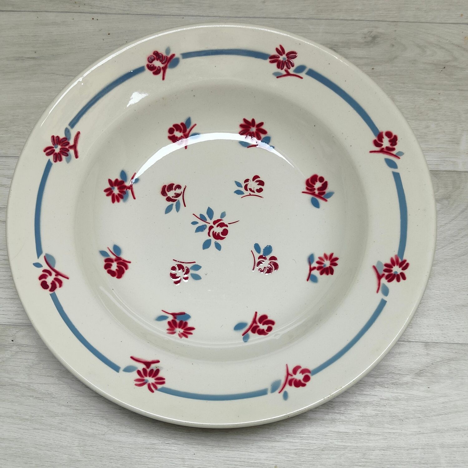 Set of 6 hollow plates terra de fer Sarreguemines