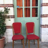 Red Scandinavian chair duo