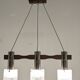Scandinavian chandelier with 3 lights in teak and glass from the 60s/70s
