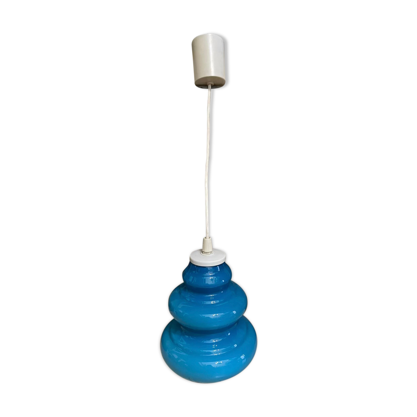 Vintage blue opaline pendant lamp